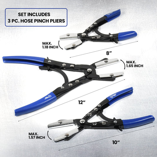 3pcs Ratcheting Hose Pinch Off Pliers Set