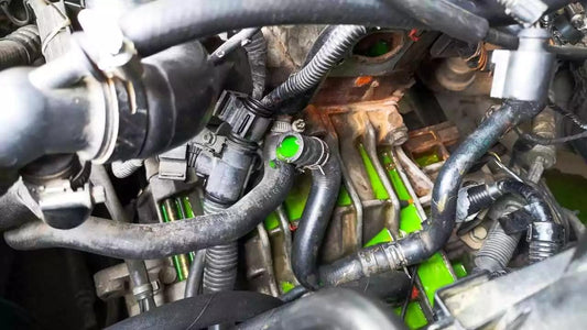 Ratcheting hose pinch off pliers controlling coolant and fuel hose fluid flow