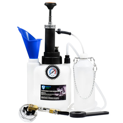 3L manual brake bleeder fluid pump with aluminum master cylinder adapter