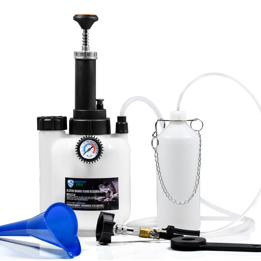 SMOTIVEPRO 3L Manual Brake Bleeder Fluid Pump, One Man Professional Brake Bleeder Kit Suitable for Most European Brake Mast Cylinder Reservoirs