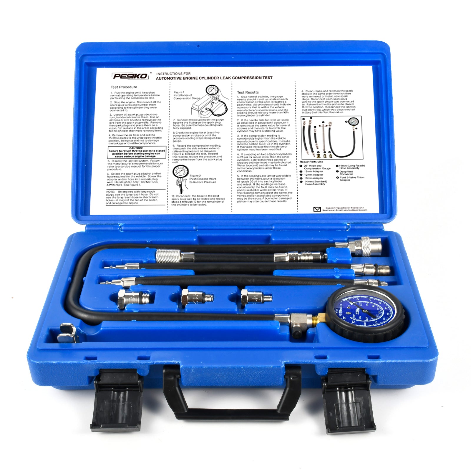 Spring Compression Tester Kit Engine Compression Tester Kit 0-300 psi Gauge | SMOTIVEPRO