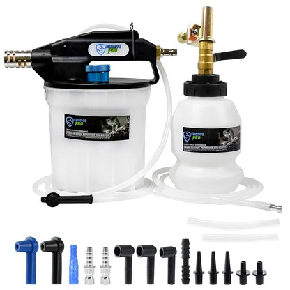2L pneumatic vacuum brake bleeder and fluid extractor kit
