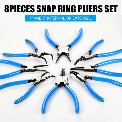8 Piece Precision Snap Ring Pliers Set