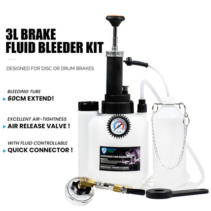 3L Manual Brake Bleeder Fluid Pump  A2 (50.9mm) aluminum master cylinder adapter fitting