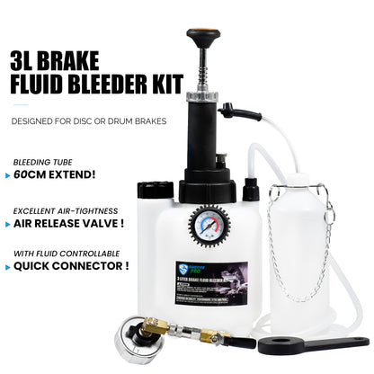 3L Manual Brake Bleeder Fluid Pump T1 (48mm) aluminum master cylinder adapter