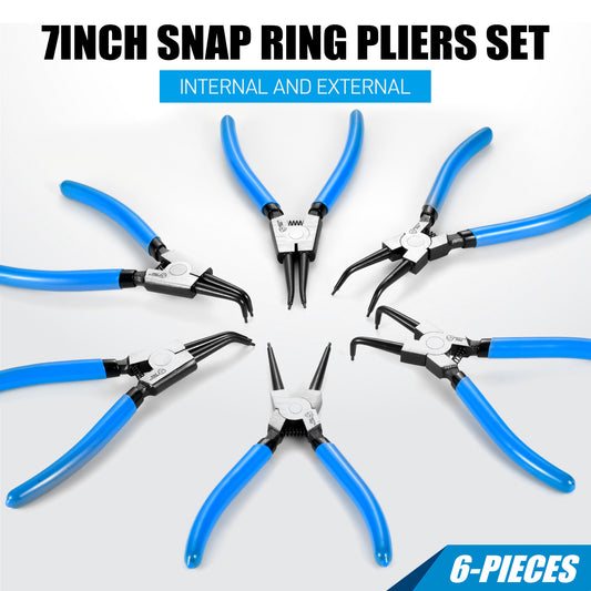 Precision 6PCS 7" Snap Ring Pliers Set