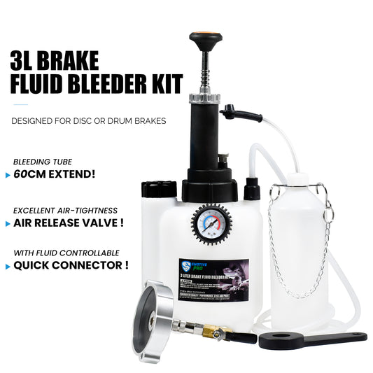 3L Manual Brake Bleeder Fluid Pump Universal (78mm) aluminum master cylinder adapter