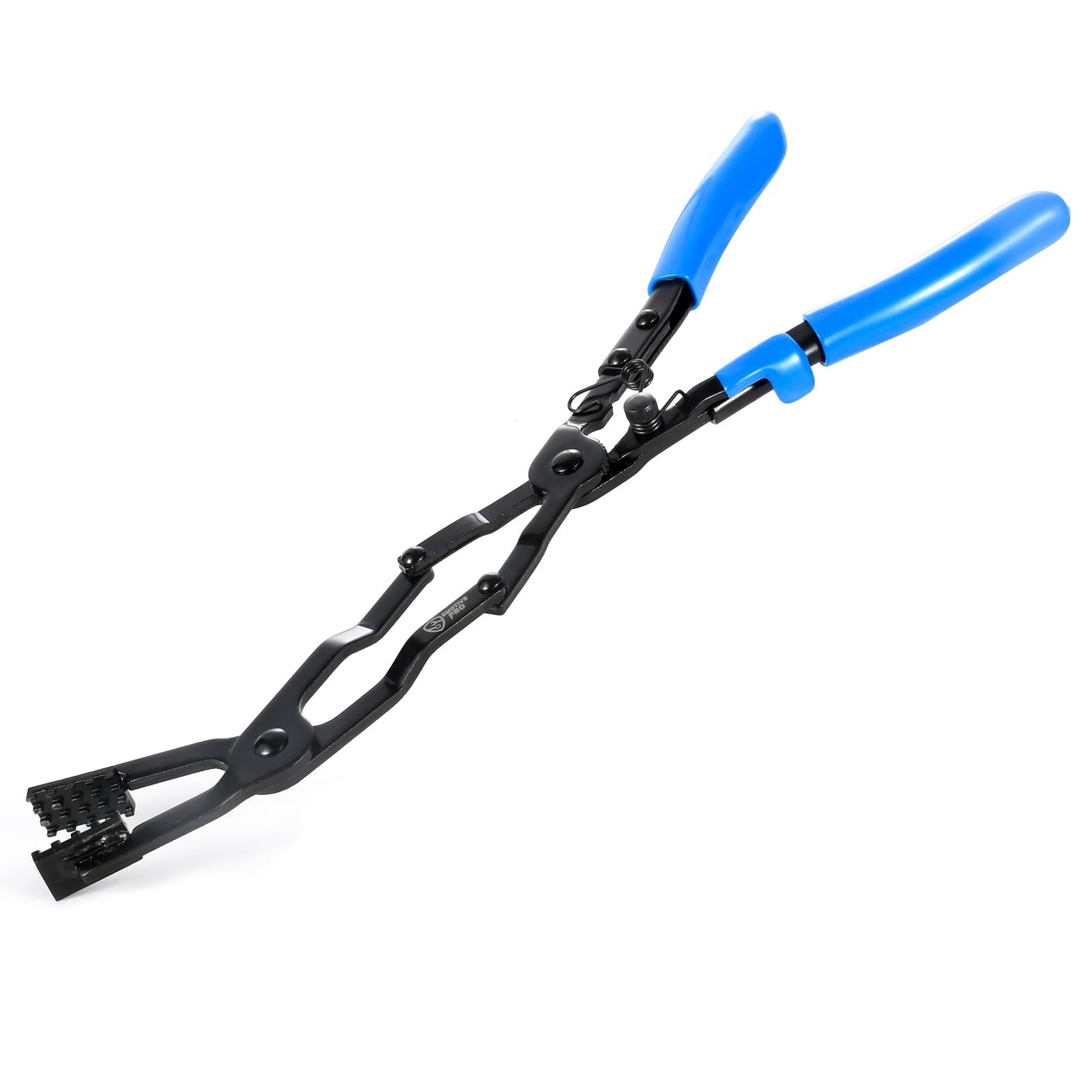 35 degree angled long reach hose clamp pliers with locking mechanism
