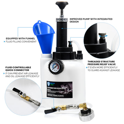 3L Manual Brake Bleeder Fluid Pump T1 (48mm) aluminum master cylinder adapter