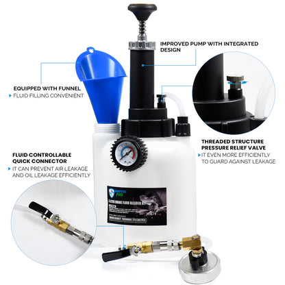 3L Manual Brake Bleeder Fluid Pump  A2 (50.9mm) aluminum master cylinder adapter fitting