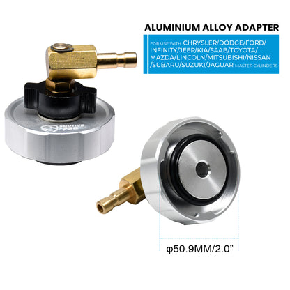 3L Manual Brake Bleeder Fluid Pump  A2 (50.9mm) aluminum master cylinder adapter fitting