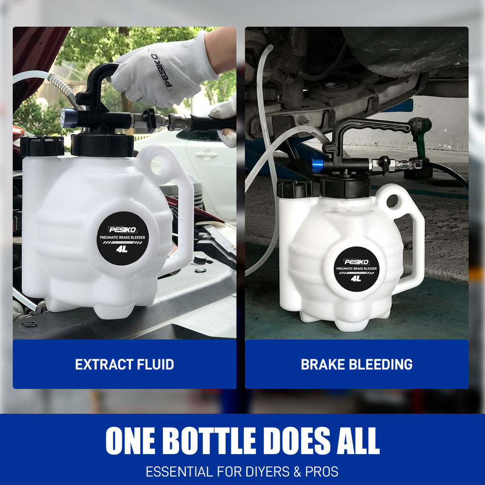 one-person brake fluid extractor pump for brake bleeding service