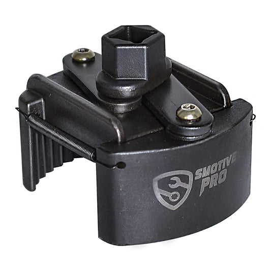 SMOTIVEPRO Universal Oil Filter Wrench Set Adjustable Oil Filter Removal Tool Cap 1/2" with 2 Durable Non Slip Serrated Jaws Special Design