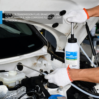SMOTIVEPRO 1.05 Quart / 1 Liter Multi-Purpose Oil Pump, Hand Fluid Transfer Pump for Engine, Transmission and Gear Oils, Precision Fluid Dispensing in Tight Spaces