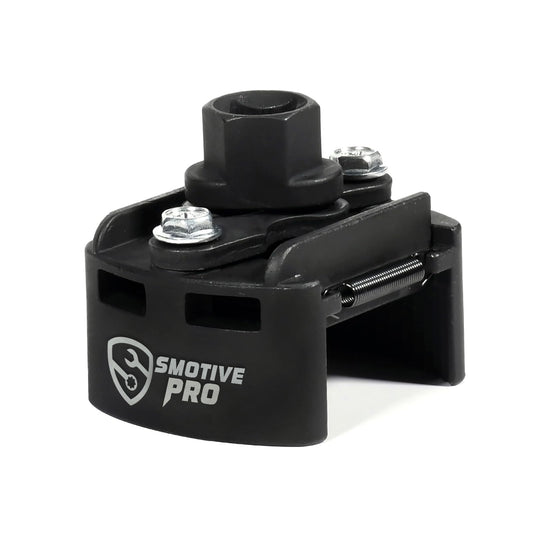 Adjustable Oil Filter Wrench for 60mm-80mm, Universal Oil Filter Removal Tool 1/2'' Drive Cap Style with 2 Durable Non-Slip Serrated Jaws Special Design