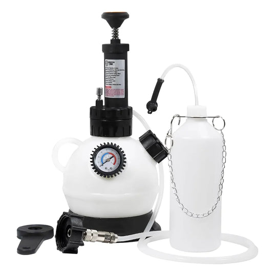 2L Manual Brake Bleeder Fluid Pump, One Man Professional Brake Bleeder Kit Suitable for Most European Brake Mast Cylinder Reservoirs