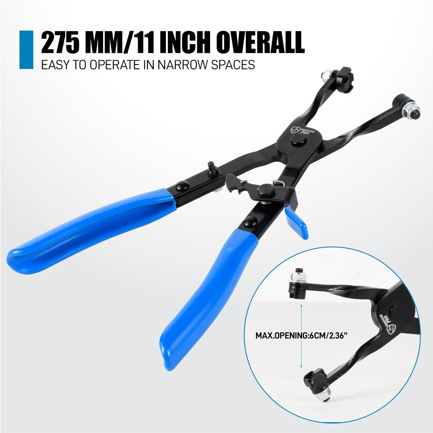 11 Inch Hose Clamp Plier, Hose Clamp Tool with Locking Assist & Swivel Flat Band for Removal and Installation Spring Hose Clamps