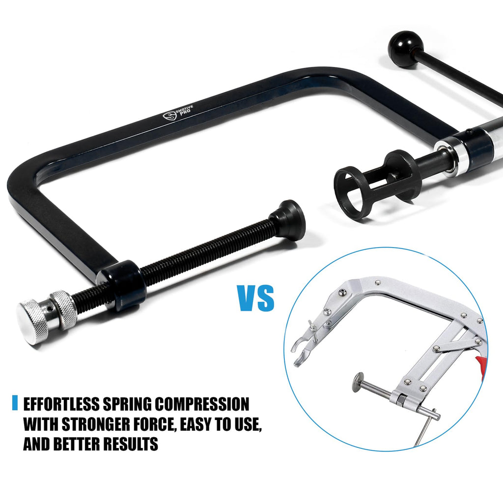 Heavy Duty 8-Piece Valve Spring Compressor and Removal Tool Kit, Universal for LS Series Engines and Small Engines, Includes Collet Pusher Adapters