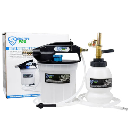 Pneumatic 2L Vacuum Brake Bleeder Fluid Extractor Pump Kit,Hands-Free Operation Air Pressure Brake Bleeder Tool with Adapters & 1L Refilling Bottle