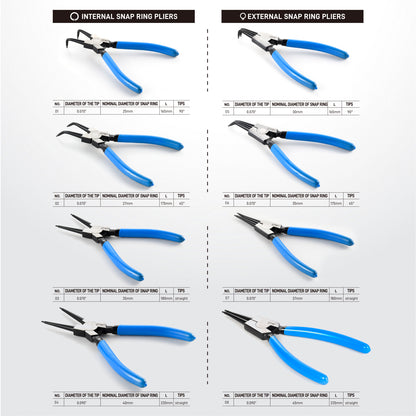 8 Piece Precision Snap Ring Pliers Set