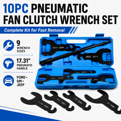 10Pcs Pneumatic Fan Clutch Wrench Set Removal Tool Kit