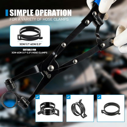 3-Piece Hose Clamp Pliers Set with Locking Assist