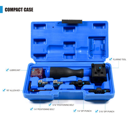 7-Piece Brake Line Flaring Tool Kit, 3/16" 1/4" SAE Double Flare Tool