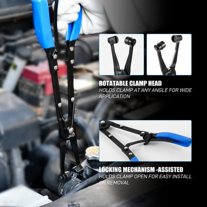3-Piece Hose Clamp Pliers Set with Locking Assist