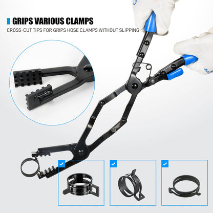 35 Degree Long Hose Clamp Pliers with Locking Mechanism