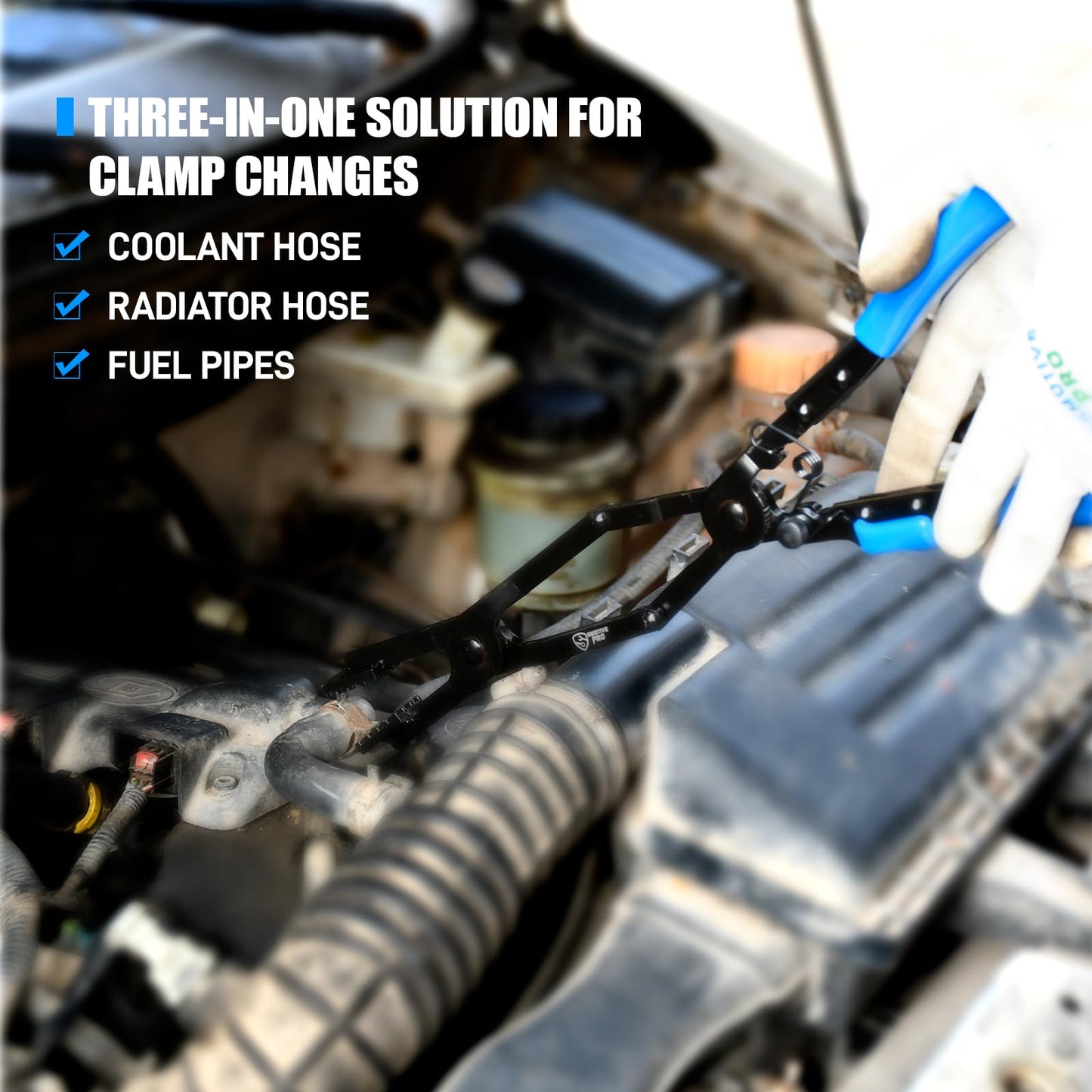 17" Long Reach Hose Clamp Pliers with Locking Mechanism, Extra Long Reach Hose Clamp Pliers for Hard-to-Reach Hoses