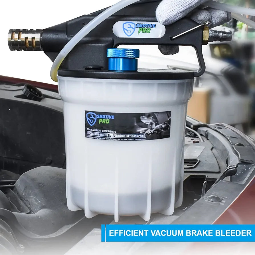 Pneumatic 2L Vacuum Brake Bleeder Fluid Extractor Pump Kit,Hands-Free Operation Air Pressure Brake Bleeder Tool with Adapters & 1L Refilling Bottle