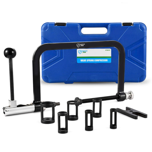 Heavy Duty 8-Piece Valve Spring Compressor and Removal Tool Kit, Universal for LS Series Engines and Small Engines, Includes Collet Pusher Adapters