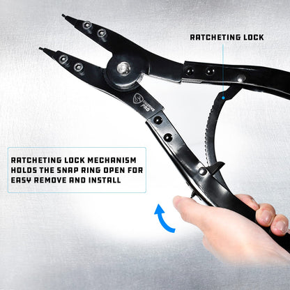 16" Snap Ring Pliers Set, 2 Piece Internal and External Snap-Ring Pliers Tool Set