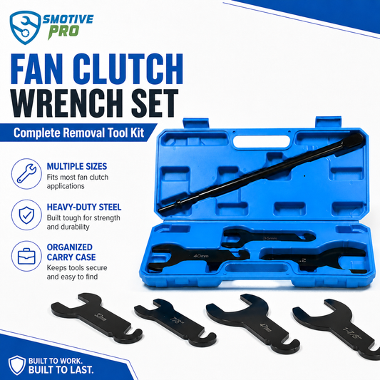 SMOTIVEPRO 8pc pneumatic fan clutch wrench set for air hammer removal
