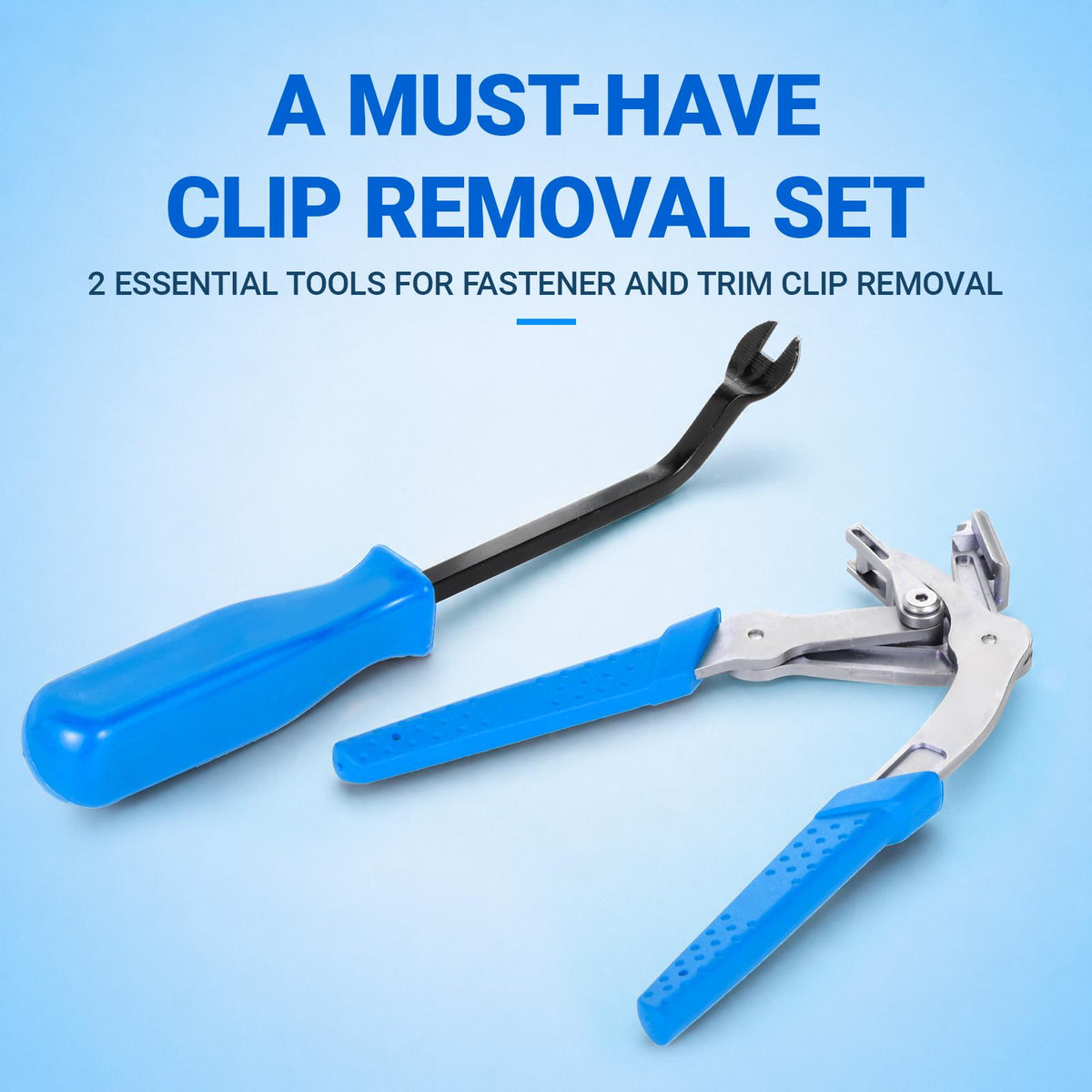 Two-piece automotive clip removal tool set