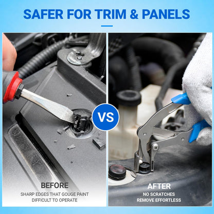 Comparison for safer automotive trim and panel removal