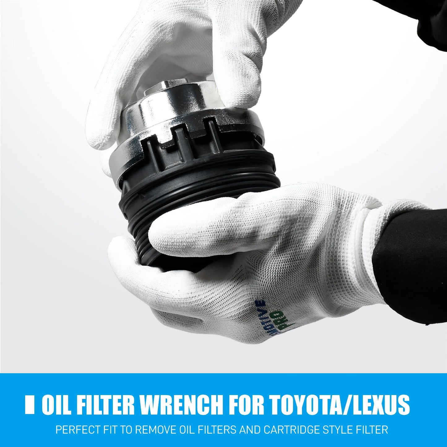 64mm Toyota Oil Filter Wrench,14 flute Cap Style oil filter removal tool for Toyota, Camry, Lexus, Tundra, 4Runner, Highlander, RAV4 and More with 2.5L to 5.7L Engines