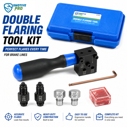 7-Piece Brake Line Flaring Tool Kit, 3/16" 1/4" SAE Double Flare Tool