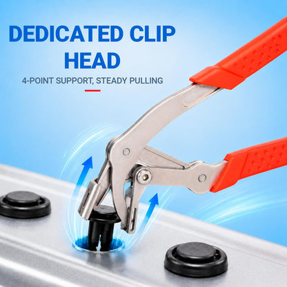 Four-point support clip head on red car clip pliers